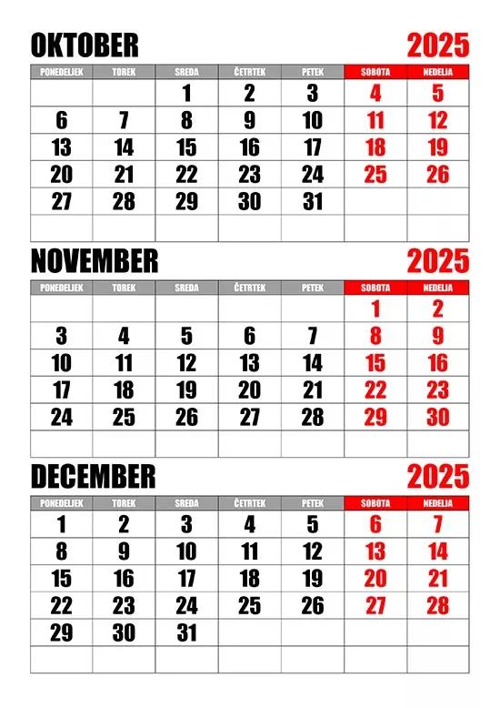 Koledar oktober, november, december 2025 koledarja-oktober-november-december-2025