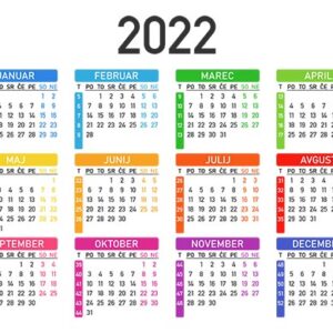 Koledar za leto 2022 v vektorskem formatu (EPS, SVG, PDF) Koledar za leto 2022 v vektorskem formatu (EPS, SVG, PDF)