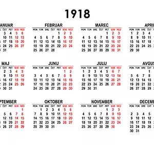 Koledar za leto 1918