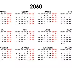 Koledar za leto 2060